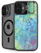 Liquid Blue Tie Dye Peace Heart iPhone 16 Kickstand Case