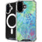 Liquid Blue Tie Dye Peace Heart iPhone 16 MagSafe Case