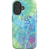 Liquid Blue Tie Dye Peace Heart iPhone 16 Plus Impact Case