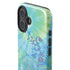 Liquid Blue Tie Dye Peace Heart iPhone 16 Plus Impact Case