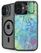 Liquid Blue Tie Dye Peace Heart iPhone 16 Plus Kickstand Case