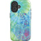 Liquid Blue Tie Dye Peace Heart iPhone 16 Plus Magsafe Impact Case