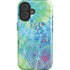Liquid Blue Tie Dye Peace Heart iPhone 16 Plus Magsafe Impact Case