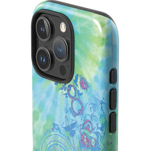 Liquid Blue Tie Dye Peace Heart iPhone 16 Pro Impact Case