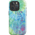 Liquid Blue Tie Dye Peace Heart iPhone 16 Pro Magsafe Impact Case