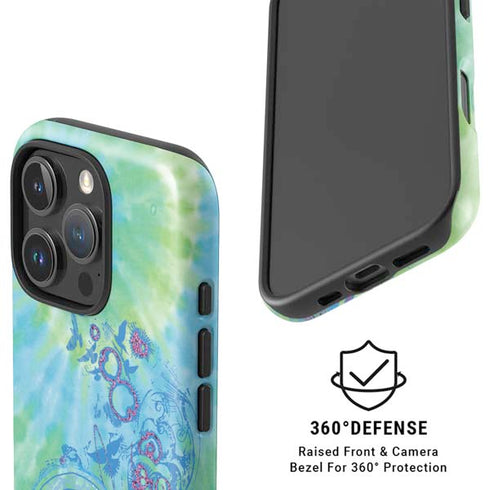 Liquid Blue Tie Dye Peace Heart iPhone 16 Pro Magsafe Impact Case