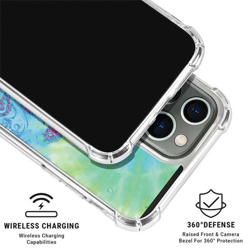 Liquid Blue Tie Dye Peace Heart iPhone 16 Pro Max Clear Case