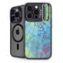 Liquid Blue Tie Dye Peace Heart iPhone 16 Pro Max Kickstand Case