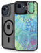 Liquid Blue Tie Dye Peace Heart iPhone 16e Kickstand Case