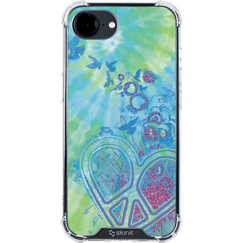 Liquid Blue Tie Dye Peace Heart iPhone 16e Clear Case
