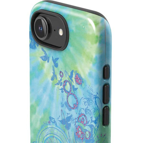 Liquid Blue Tie Dye Peace Heart iPhone 16e Impact Case