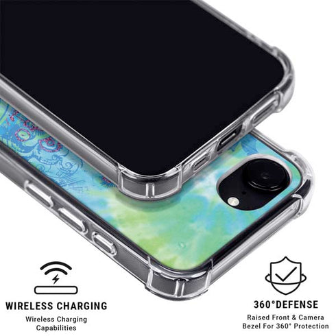 Liquid Blue Tie Dye Peace Heart iPhone 16e MagSafe Case
