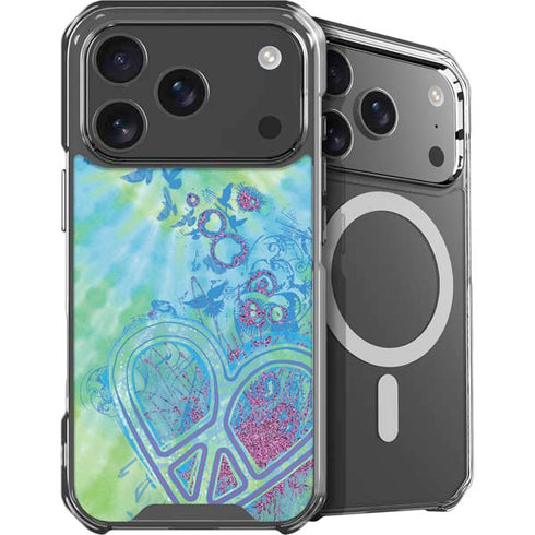 Liquid Blue Tie Dye Peace Heart iPhone 18 Pro Max MagSafe Case