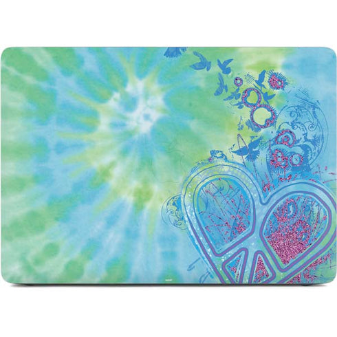Liquid Blue Tie Dye Peace Heart Apple MacBook Air Skin