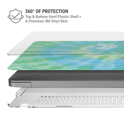 Liquid Blue Tie Dye Peace Heart MacBook Pro 14in (2021-24) Case plus Skin