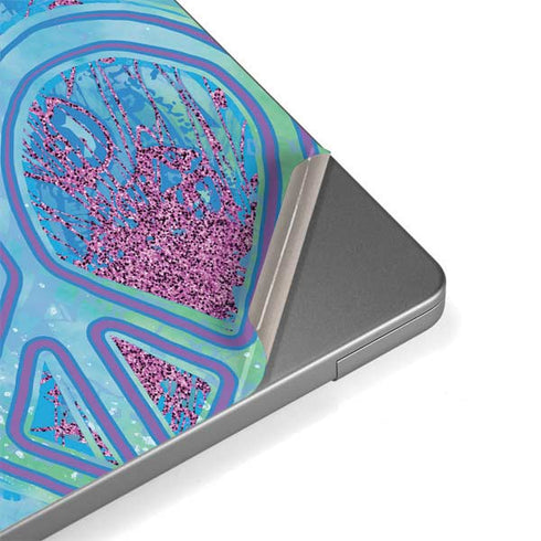 Liquid Blue Tie Dye Peace Heart Apple MacBook Pro 14-inch Skin