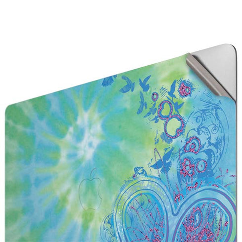 Liquid Blue Tie Dye Peace Heart Apple MacBook Pro 16-inch Skin