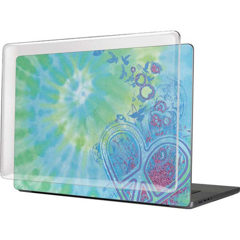 Liquid Blue Tie Dye Peace Heart MacBook Cases