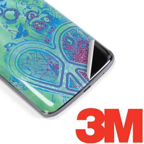 Liquid Blue Tie Dye Peace Heart Moto E5 Plus Skin