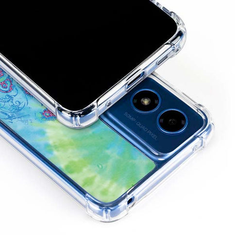 Liquid Blue Tie Dye Peace Heart Moto G Play 4G (2024) Clear Case