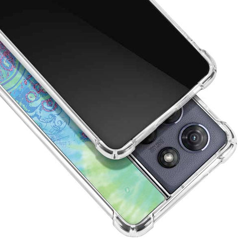 Liquid Blue Tie Dye Peace Heart Moto G Play 5G (2025) Clear Case