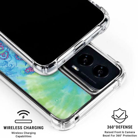 Liquid Blue Tie Dye Peace Heart Moto G Power 5G (2024) Clear Case