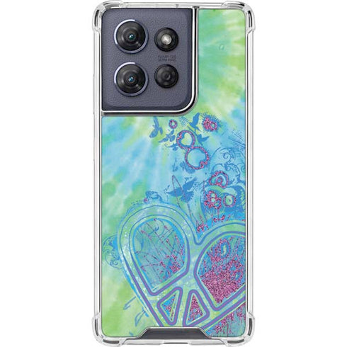 Liquid Blue Tie Dye Peace Heart Moto G Power 5G (2025) Clear Case