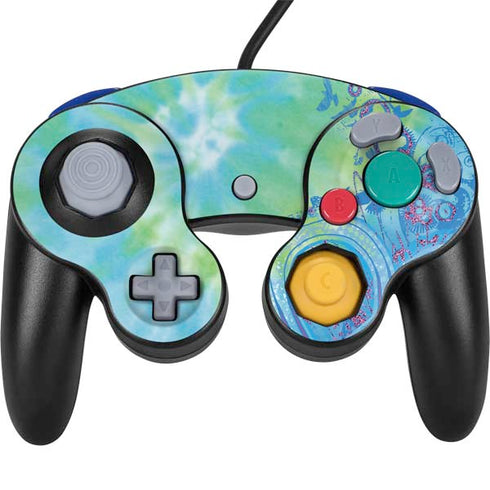 Liquid Blue Tie Dye Peace Heart Nintendo Skins