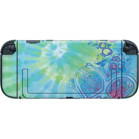 Liquid Blue Tie Dye Peace Heart Nintendo Switch 2 (2025) with Joy-Con Skin