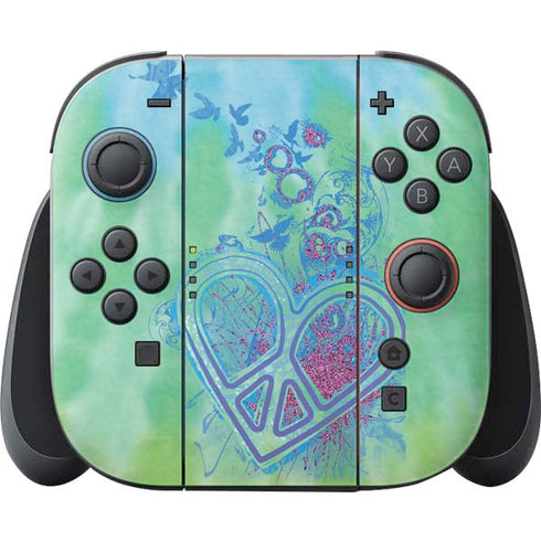 Liquid Blue Tie Dye Peace Heart Nintendo Skins