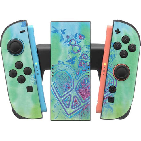 Liquid Blue Tie Dye Peace Heart Nintendo Switch 2 (2025) Joy-Con Controller Skin