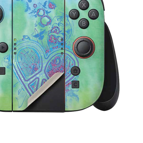 Liquid Blue Tie Dye Peace Heart Nintendo Switch 2 (2025) Joy-Con Controller Skin