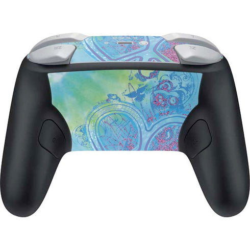 Liquid Blue Tie Dye Peace Heart Nintendo Switch 2 (2025) Pro Controller Skin