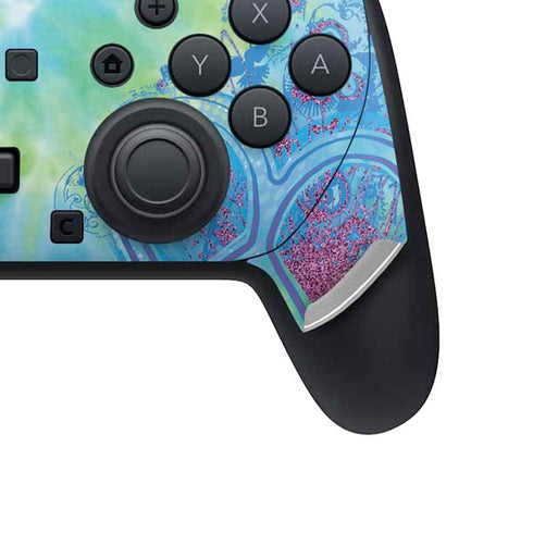 Liquid Blue Tie Dye Peace Heart Nintendo Switch 2 (2025) Pro Controller Skin
