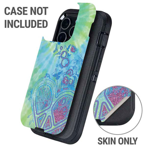 Liquid Blue Tie Dye Peace Heart Otterbox Defender iPhone Skin