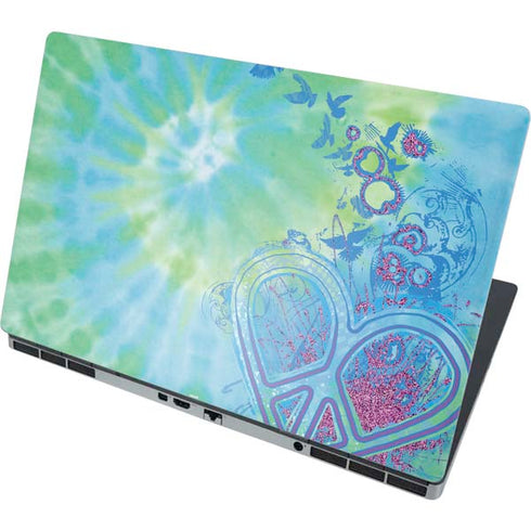 Liquid Blue Tie Dye Peace Heart Dell Precision Skin