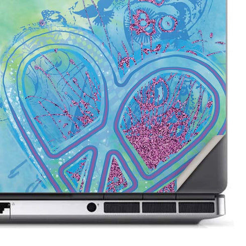 Liquid Blue Tie Dye Peace Heart Dell Precision Skin
