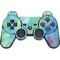 Liquid Blue Tie Dye Peace Heart PS3 Dual Shock wireless controller Skin