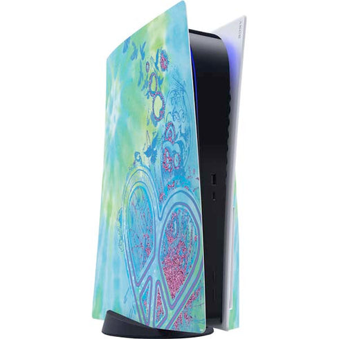Liquid Blue Tie Dye Peace Heart PlayStation PS5 Skins