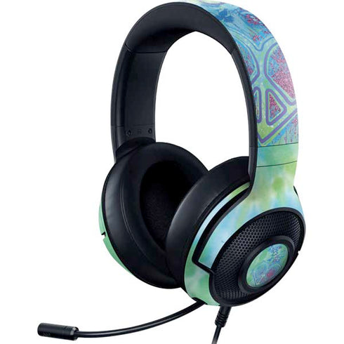 Liquid Blue Tie Dye Peace Heart Razer Kraken X Skin
