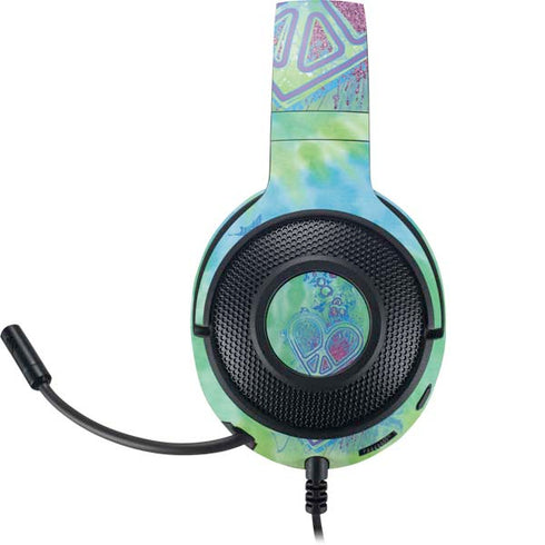 Liquid Blue Tie Dye Peace Heart Razer Kraken X Skin
