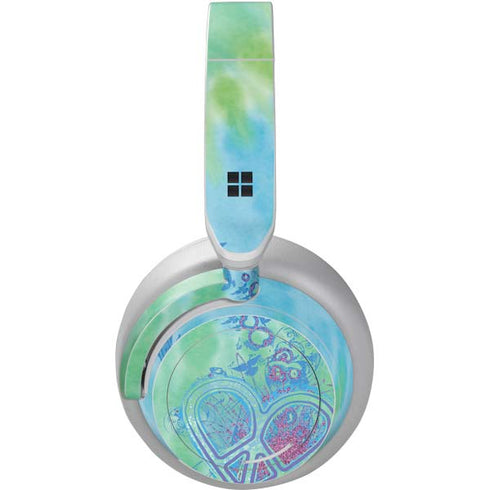 Liquid Blue Tie Dye Peace Heart Surface Headphones Skin