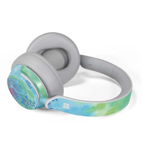 Liquid Blue Tie Dye Peace Heart Surface Headphones Skin