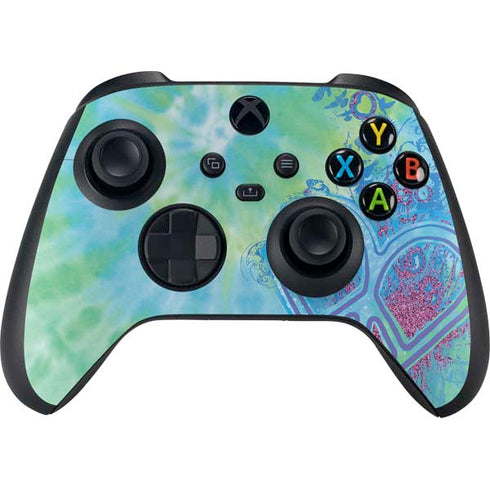 Liquid Blue Tie Dye Peace Heart XBox Series X Digital Edition Bundle Skin