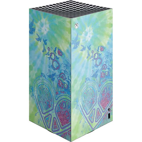 Liquid Blue Tie Dye Peace Heart Xbox Series X Skins