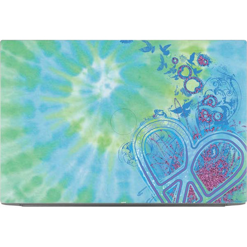 Liquid Blue Tie Dye Peace Heart Dell XPS Skin