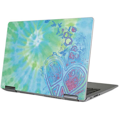 Liquid Blue Tie Dye Peace Heart Yoga 710 14in Skin
