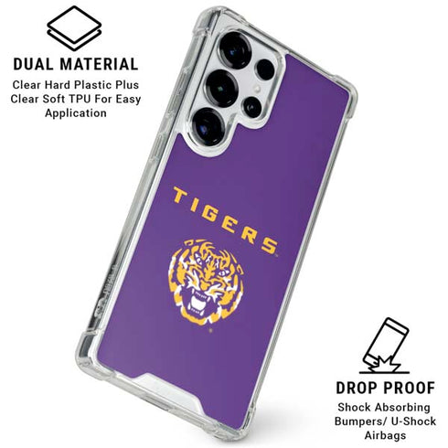 LSU Tigers Purple Galaxy S26 Ultra Clear Case