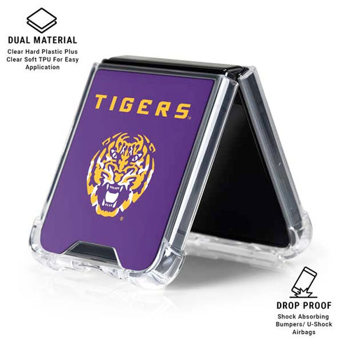 LSU Tigers Purple Galaxy Z Flip6 Clear Case