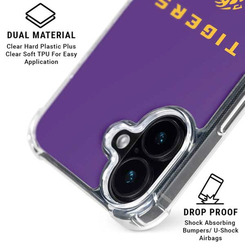 LSU Tigers Purple iPhone 16 Clear Case